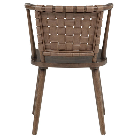 Tallis Brown Woven Leatherette Back Dining Side Chair (Set of 2) by Coaster at Eve Furniture