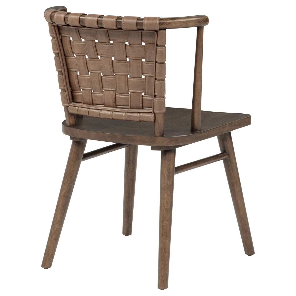 Tallis Brown Woven Leatherette Back Dining Side Chair (Set of 2) by Coaster at Eve Furniture