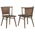 Tallis Brown Woven Leatherette Back Dining Side Chair (Set of 2) by Coaster at Eve Furniture