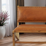 Talon Solid Wood Tan Leather Lounge Chair by Ashcroft Furniture at Eve Furniture