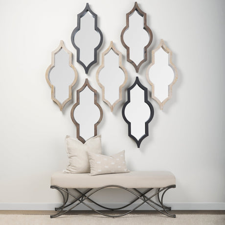 Tamanar Light Brown Wood Frame Wall Mirror by Mercana at Eve Furniture