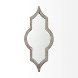 Tamanar Light Brown Wood Frame Wall Mirror by Mercana at Eve Furniture