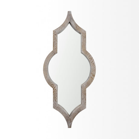 Tamanar Light Brown Wood Frame Wall Mirror by Mercana at Eve Furniture