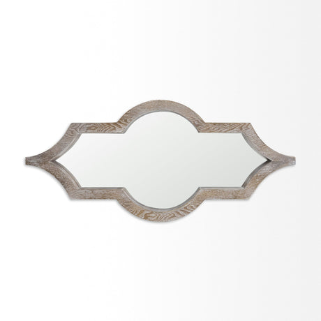 Tamanar Light Brown Wood Frame Wall Mirror by Mercana at Eve Furniture