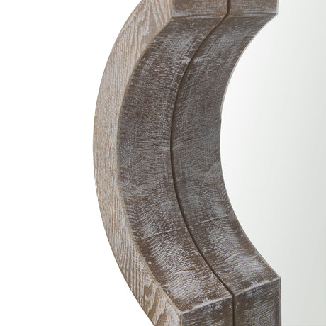 Tamanar Light Brown Wood Frame Wall Mirror by Mercana at Eve Furniture