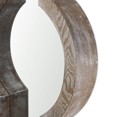 Tamanar Light Brown Wood Frame Wall Mirror by Mercana at Eve Furniture