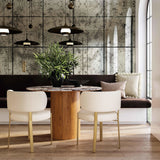 Tamara Marble Ceramic 47" Round Dinette Table by TOV Furniture at Eve Furniture