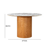 Tamara Marble Ceramic 47" Round Dinette Table by TOV Furniture at Eve Furniture