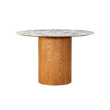 Tamara Marble Ceramic 47" Round Dinette Table by TOV Furniture at Eve Furniture