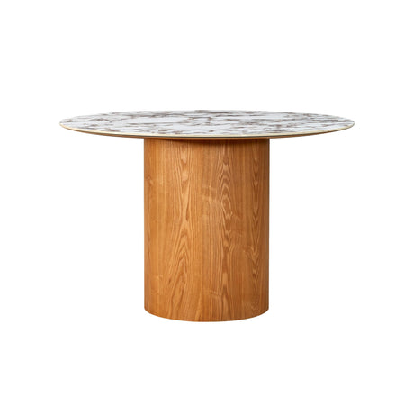 Tamara Marble Ceramic 47" Round Dinette Table by TOV Furniture at Eve Furniture