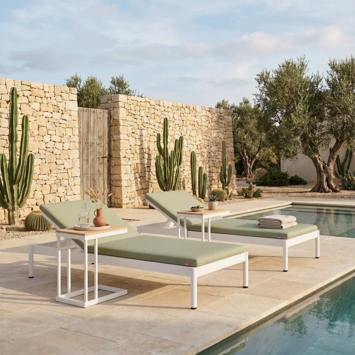 Tamaru Natural Outdoor Side Table by Zuomod at Eve Furniture