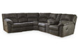 Tambo Pewter 2-Piece Manual Reclining Sectional by Ashley at Eve Furniture