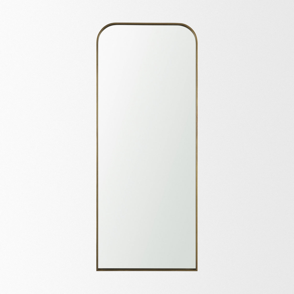 Tamira Brushed Brass Metal Arched Mirror by Mercana at Eve Furniture