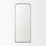 Tamira Brushed Brass Metal Arched Mirror by Mercana at Eve Furniture