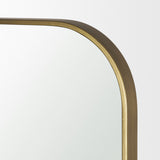 Tamira Brushed Brass Metal Arched Mirror by Mercana at Eve Furniture