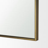 Tamira Brushed Brass Metal Arched Mirror by Mercana at Eve Furniture