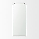 Tamira Tall Brushed Gunmetal Metal Arched Mirror by Mercana at Eve Furniture