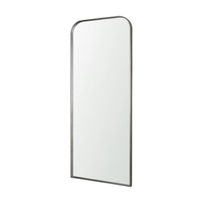 Tamira Tall Brushed Gunmetal Metal Arched Mirror by Mercana at Eve Furniture