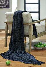 Tamish Blue Throw by Ashley at Eve Furniture