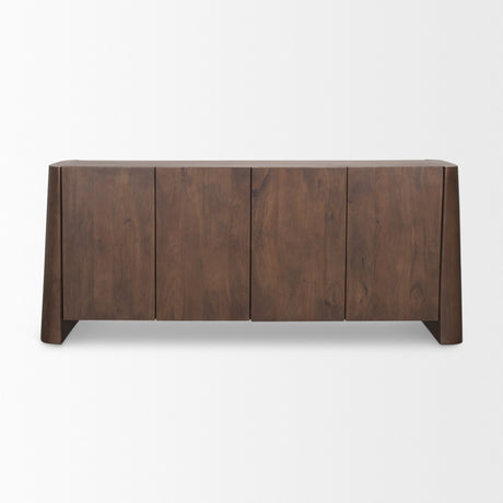 Tammar Brown Wood 4-Door Sideboard by Mercana at Eve Furniture