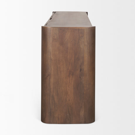 Tammar Brown Wood 4-Door Sideboard by Mercana at Eve Furniture