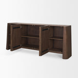 Tammar Brown Wood 4-Door Sideboard by Mercana at Eve Furniture