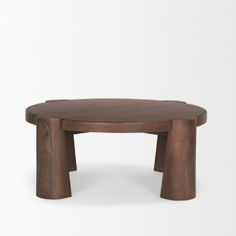 Tammar Round Wood w/ Tapered Legs Coffee Table by Mercana at Eve Furniture