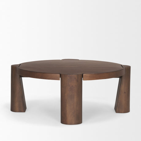 Tammar Round Wood w/ Tapered Legs Coffee Table by Mercana at Eve Furniture