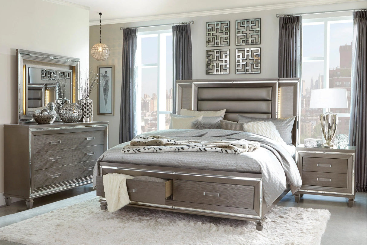 Tamsin Silver/Gray Metallic Dresser by Homelegance at Eve Furniture