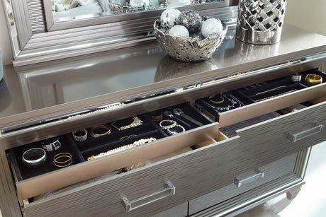 Tamsin Silver/Gray Metallic Dresser by Homelegance at Eve Furniture