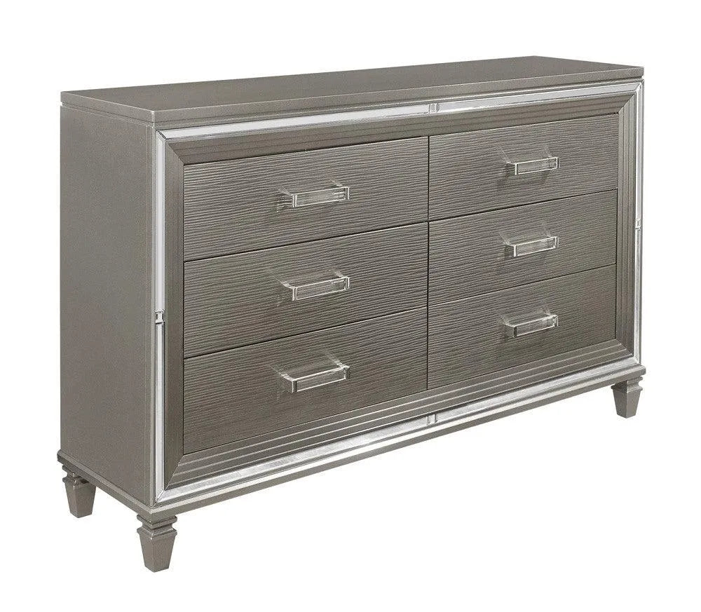 Tamsin Silver/Gray Metallic Dresser by Homelegance at Eve Furniture