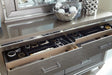 Tamsin Silver/Gray Metallic LED Upholstered Storage Platform Bedroom Set by Homelegance at Eve Furniture