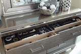 Tamsin Silver/Gray Metallic LED Upholstered Storage Platform Bedroom Set by Homelegance at Eve Furniture