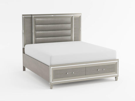 Tamsin White California King LED Upholstered Storage Platform Bed by Homelegance at Eve Furniture