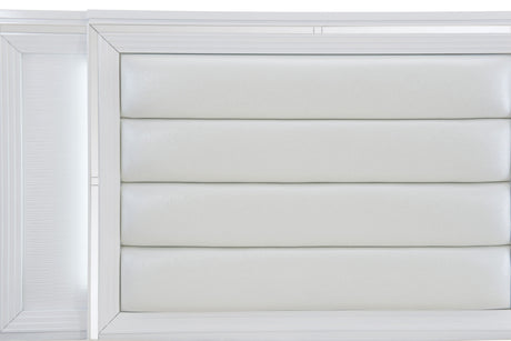 Tamsin White California King LED Upholstered Storage Platform Bed by Homelegance at Eve Furniture