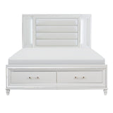 Tamsin White California King LED Upholstered Storage Platform Bed by Homelegance at Eve Furniture