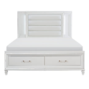 Tamsin White California King LED Upholstered Storage Platform Bed by Homelegance at Eve Furniture
