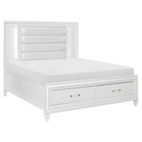 Tamsin White LED Upholstered Storage Platform Bedroom Set by Homelegance at Eve Furniture