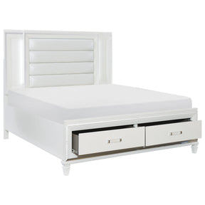 Tamsin White LED Upholstered Storage Platform Bedroom Set by Homelegance at Eve Furniture