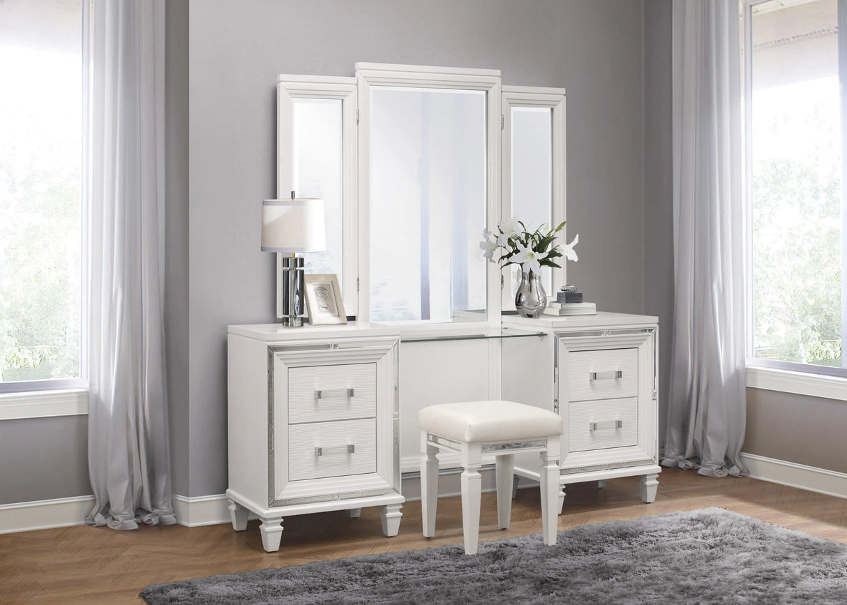 Tamsin White Vanity Stool by Homelegance at Eve Furniture