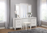 Tamsin White Vanity Stool by Homelegance at Eve Furniture