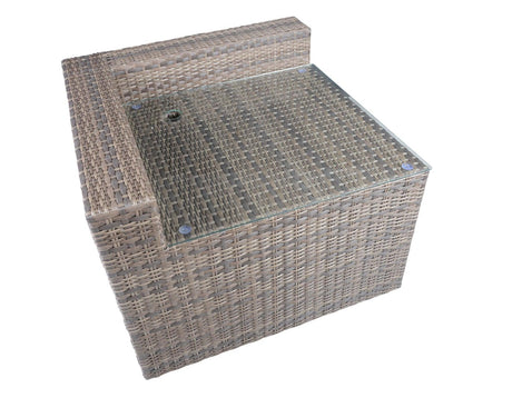 Tamyra Resin Wicker Side Table & Ottoman by Steve Silver at Eve Furniture