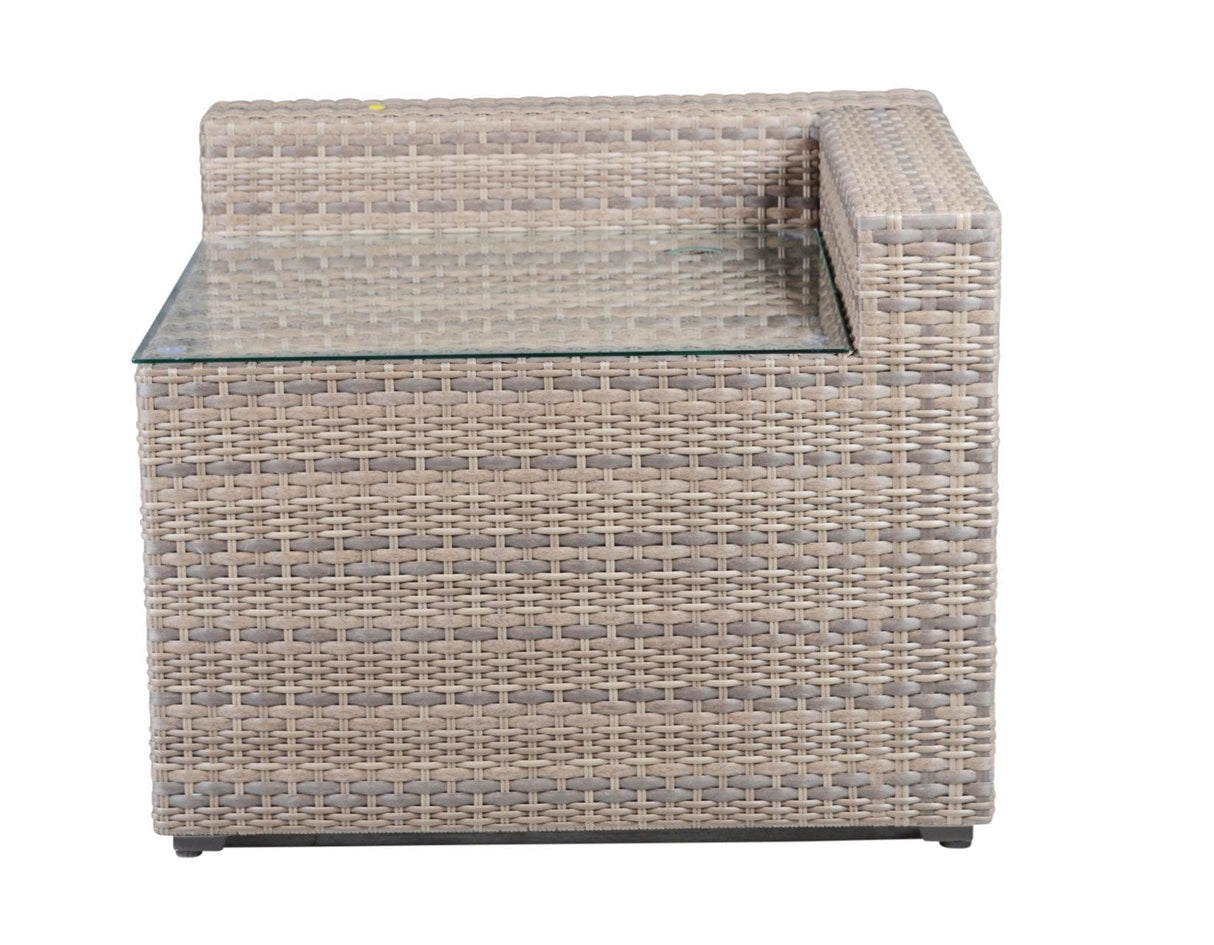 Tamyra Resin Wicker Side Table & Ottoman by Steve Silver at Eve Furniture