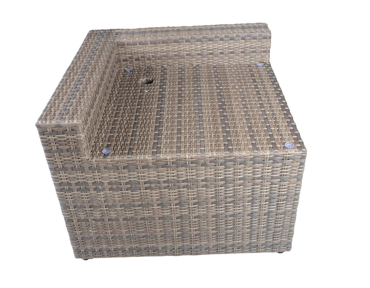 Tamyra Resin Wicker Side Table & Ottoman by Steve Silver at Eve Furniture