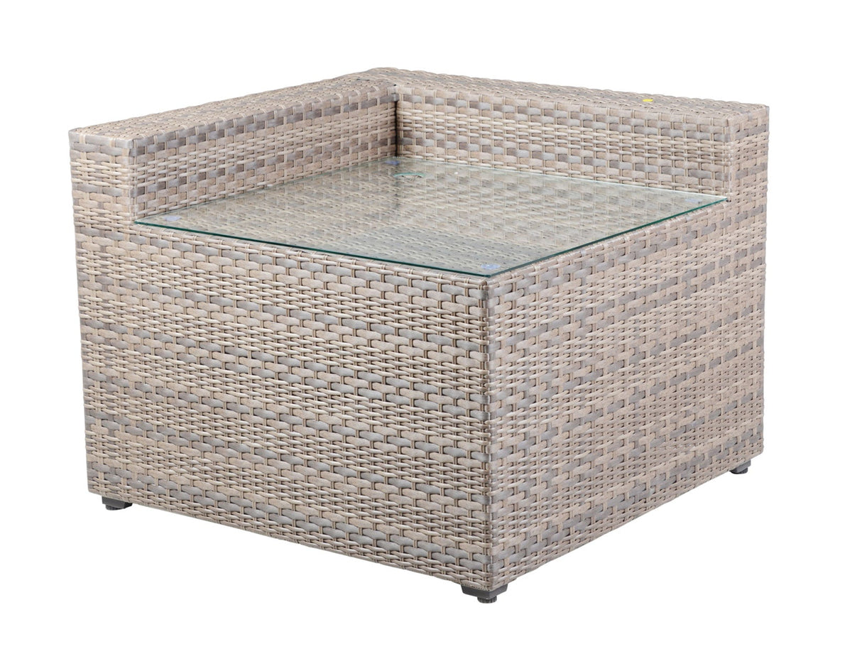 Tamyra Resin Wicker Side Table & Ottoman