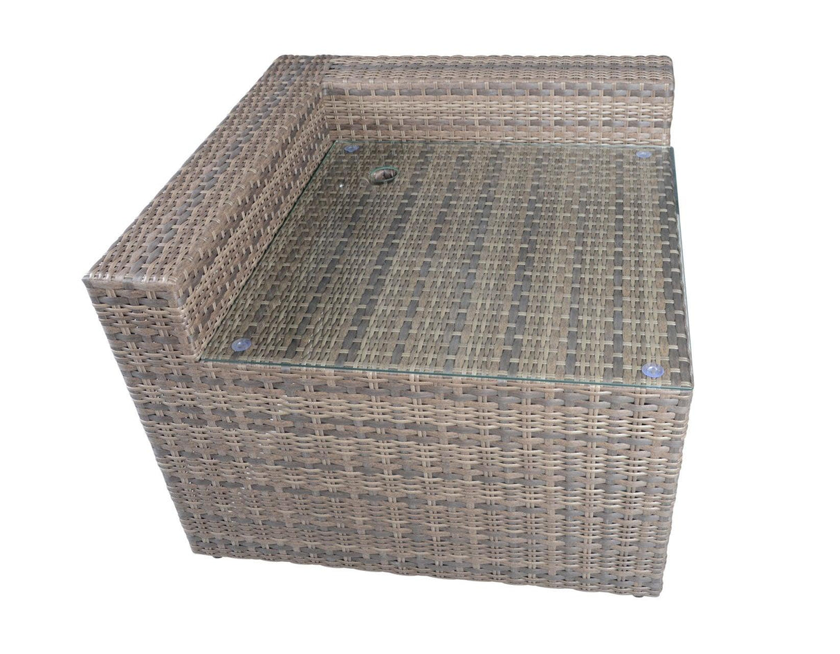 Tamyra Resin Wicker Side Table & Ottoman by Steve Silver at Eve Furniture