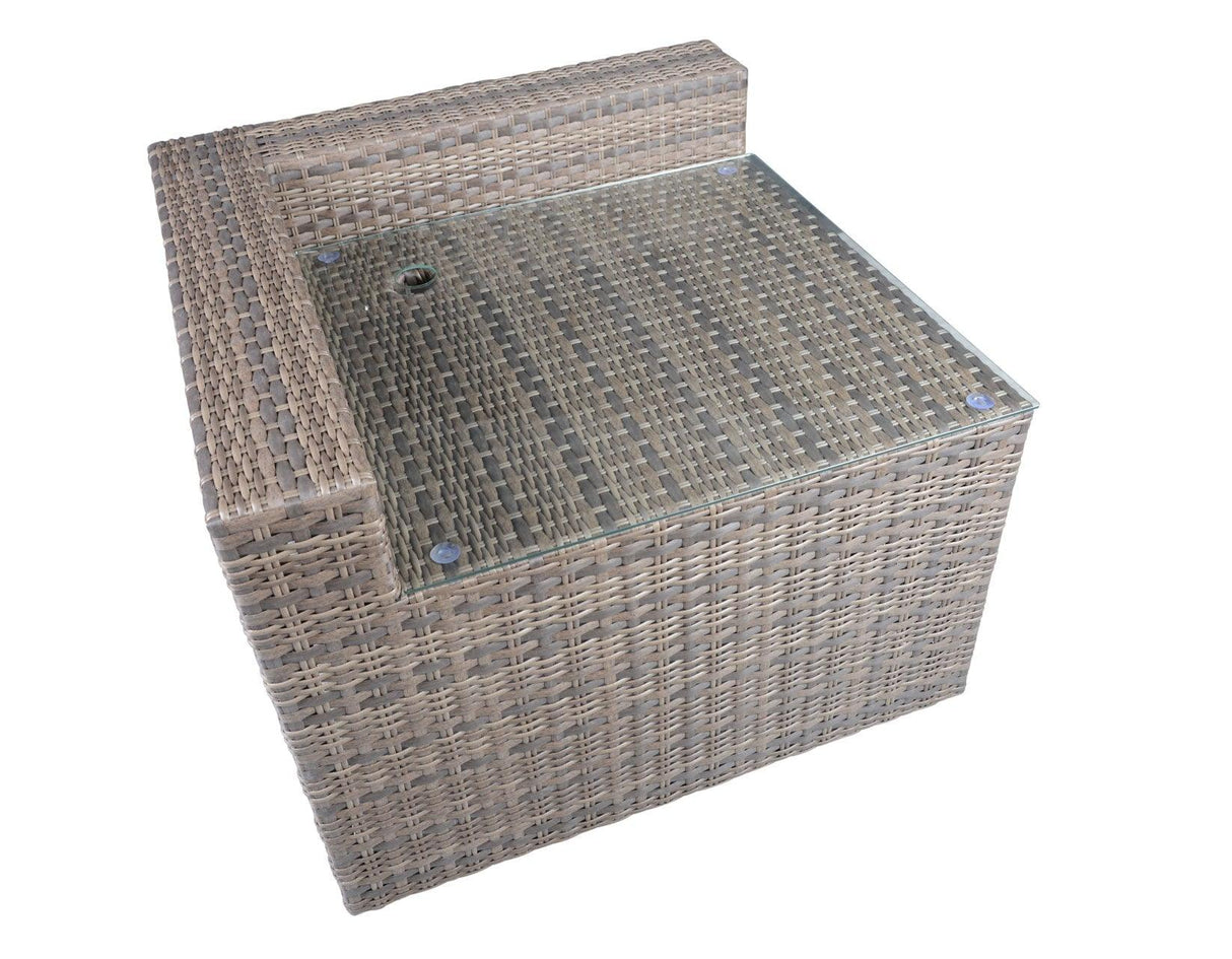 Tamyra Resin Wicker Side Table & Ottoman by Steve Silver at Eve Furniture