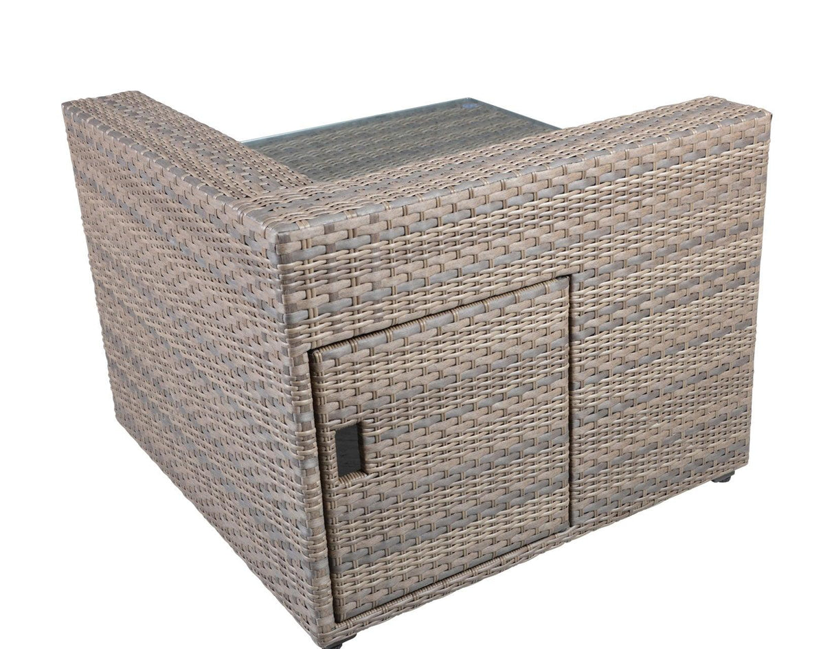 Tamyra Resin Wicker Side Table & Ottoman by Steve Silver at Eve Furniture