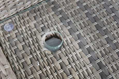 Tamyra Resin Wicker Side Table & Ottoman by Steve Silver at Eve Furniture