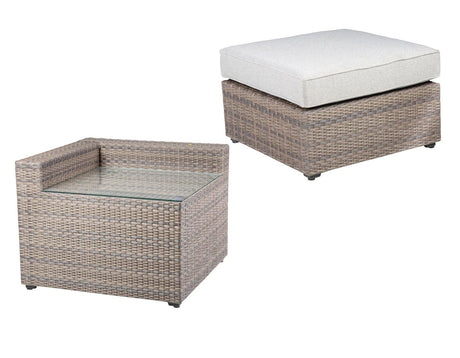 Tamyra Resin Wicker Side Table & Ottoman by Steve Silver at Eve Furniture